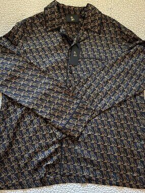 Octobers Very Own Men's Brown and Black Pajamas Top